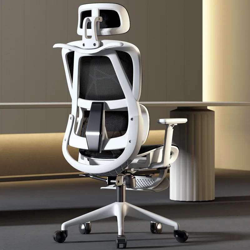 Ergonomic Gaming Chair with Adjustable Footrest, Reclining Office Chair, Posture Support Computer Chair with 2D/3D Armrests for Home Office