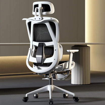 Ergonomic Gaming Chair with Adjustable Footrest, Reclining Office Chair, Posture Support Computer Chair with 2D/3D Armrests for Home Office
