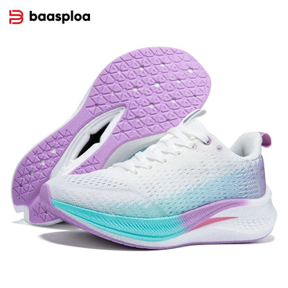Baasploa Women’s Professional Running Shoes Outdoor Carbon Plate Non-Slip Sports Shoes Female Casual Breathable Jogging Sneakers