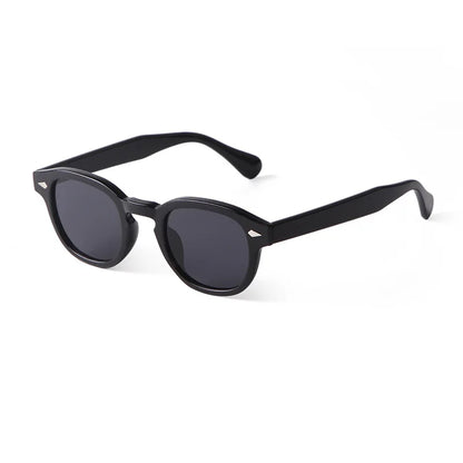 JNPCXI Vintage Round Sunglasses Women Men Retro Rivet Blue Gradient Female Sun Glasses UV400