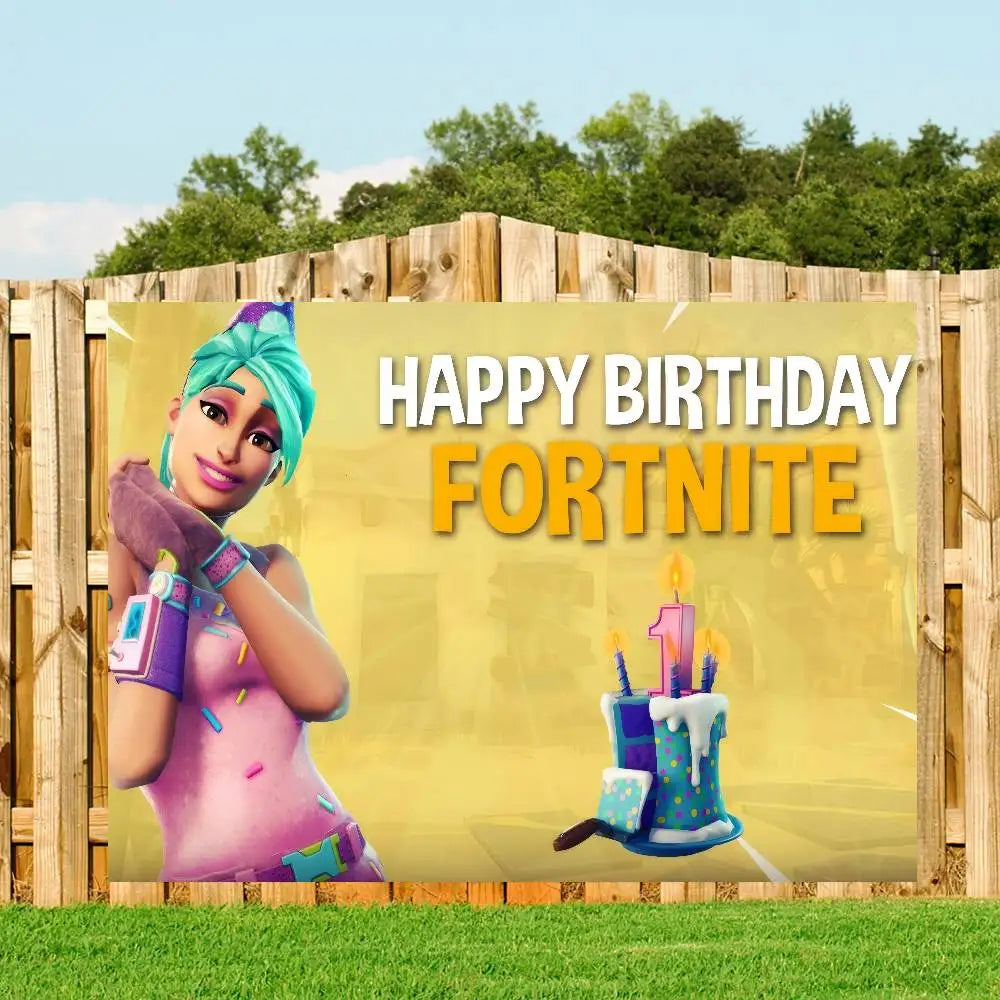 Anime Backdrop For Photo Studio Boys Baby Shower Happy Birthday Party Photography Hot Game F-Fortnite-ES Cool Background