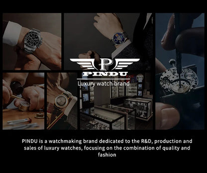 PINDU Design 2025 NEW Men's Watch Diamond Tourbillion Top Brand Luxury Astronomia Quartz Watch Men's Sapphire Glass Waterproof Watch