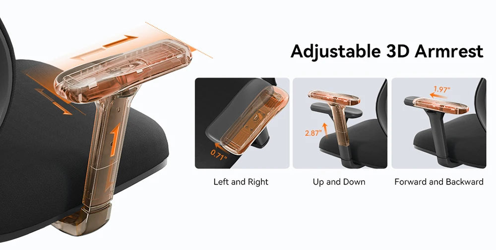 NEWTRAL Ergonomic Office Chair with Auto-Following Backrest, Adaptive Lumbar Support, Adjustable Headrest, 3D Armrests & Reclining Mesh Computer Chair