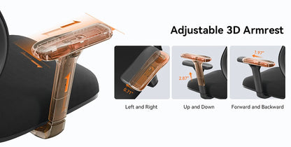 NEWTRAL Ergonomic Office Chair with Auto-Following Backrest, Adaptive Lumbar Support, Adjustable Headrest, 3D Armrests & Reclining Mesh Computer Chair