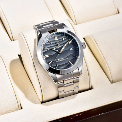 BENYAR best seller 40MM Luxury Mechanical Automatic Watch 316L Stainless Steel Waterproof Calendar Fashion SimpleWatches for Men