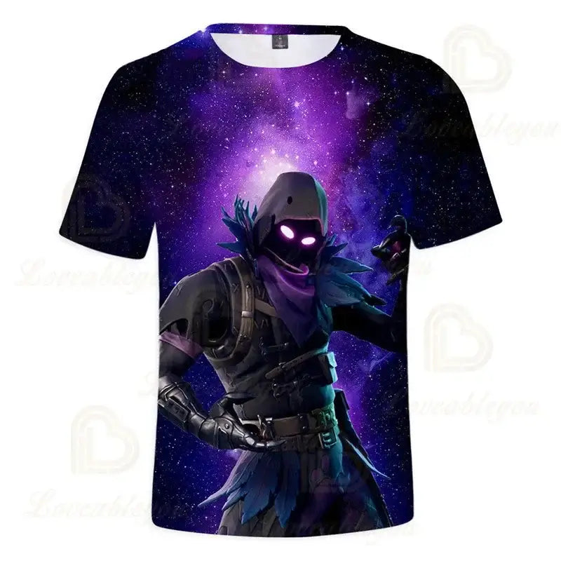 Μπλουζάκι Fortnite για αγόρια, παιδικές μπλούζες καλοκαιρινές, ρούχα για παιδιά, 3D αστεράτα γραφικά Battle Royale παιχνιδιού, T-shirt για νήπια, μπλούζα Tee για κορίτσια