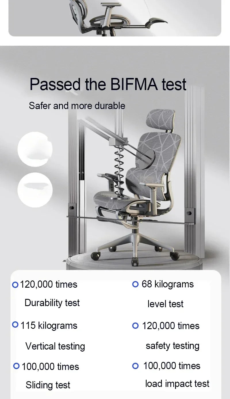 Ergonomic Gaming Chair with Adjustable Footrest, Reclining Office Chair, Posture Support Computer Chair with 2D/3D Armrests for Home Office