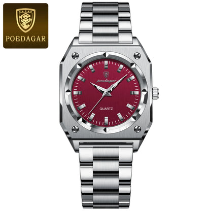 POEDAGAR Fashion Square Ladies Wristwatch Stainless Steel Waterproof Luminous Woman Watch Elegant Luxury Women's Quartz Watches