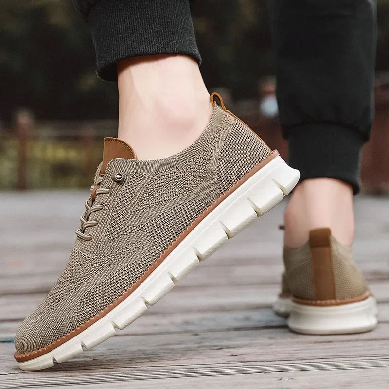 Men Casual Shoes Classic Breathable Brogue Flats Cushioning Color Blocking Design Dress Shoes Versatile Sneakers Lightweight