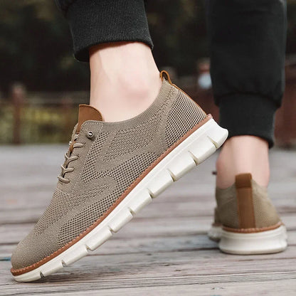 Men Casual Shoes Classic Breathable Brogue Flats Cushioning Color Blocking Design Dress Shoes Versatile Sneakers Lightweight