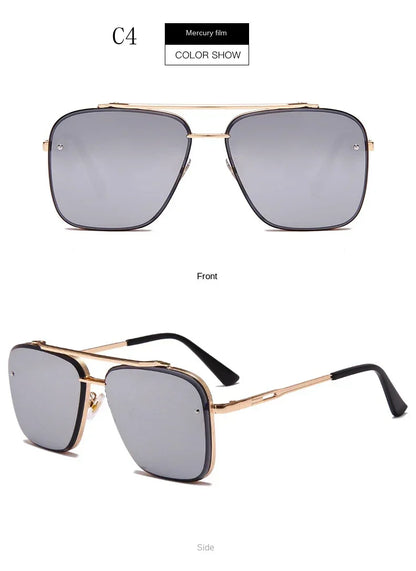 New Metal Square Gradient Sunglasses Fashionable Men Women Luxury Sunglasses Outdoor Sports Driving Fishing Goggles UV400