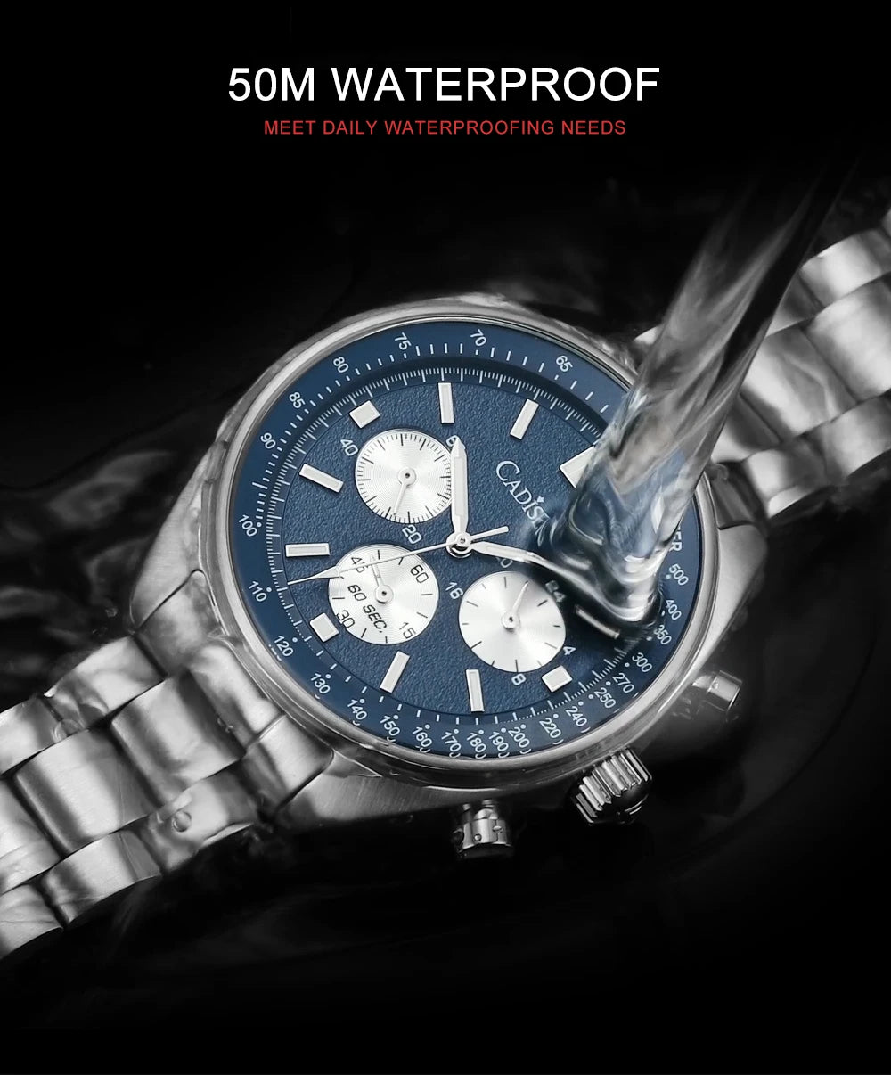 CADISEN 2024 New Men's Watches Quartz Business Watches Japan VD53 Men's Clock Top Brand Luxury Watch Men's Chronograph Watch