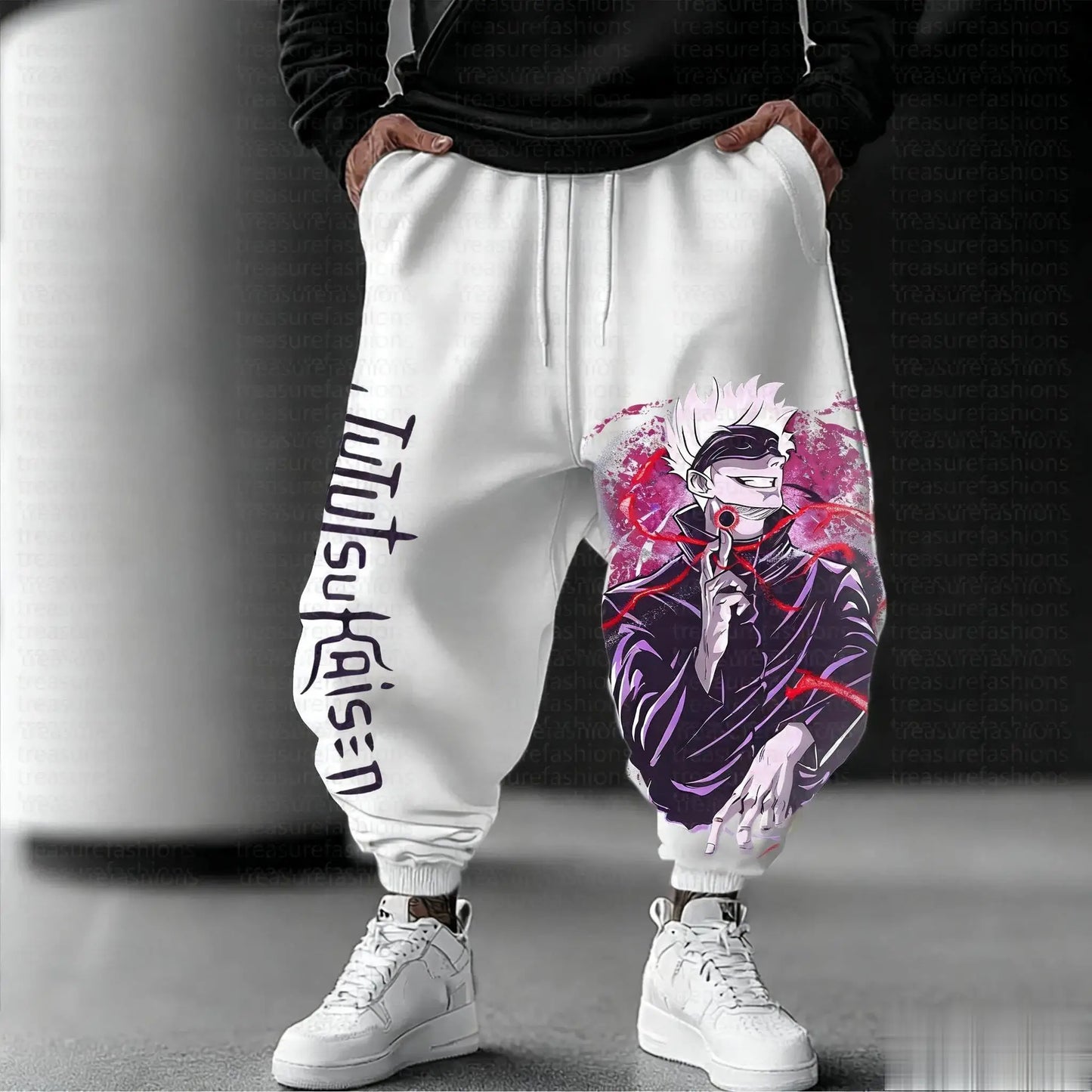 Jujutsu Kaisen Men Jogging Pants Loose Casual Sweatpants Japanese Anime Print Streetwear Graphic Hip Hop Trousers Y2K Clothes