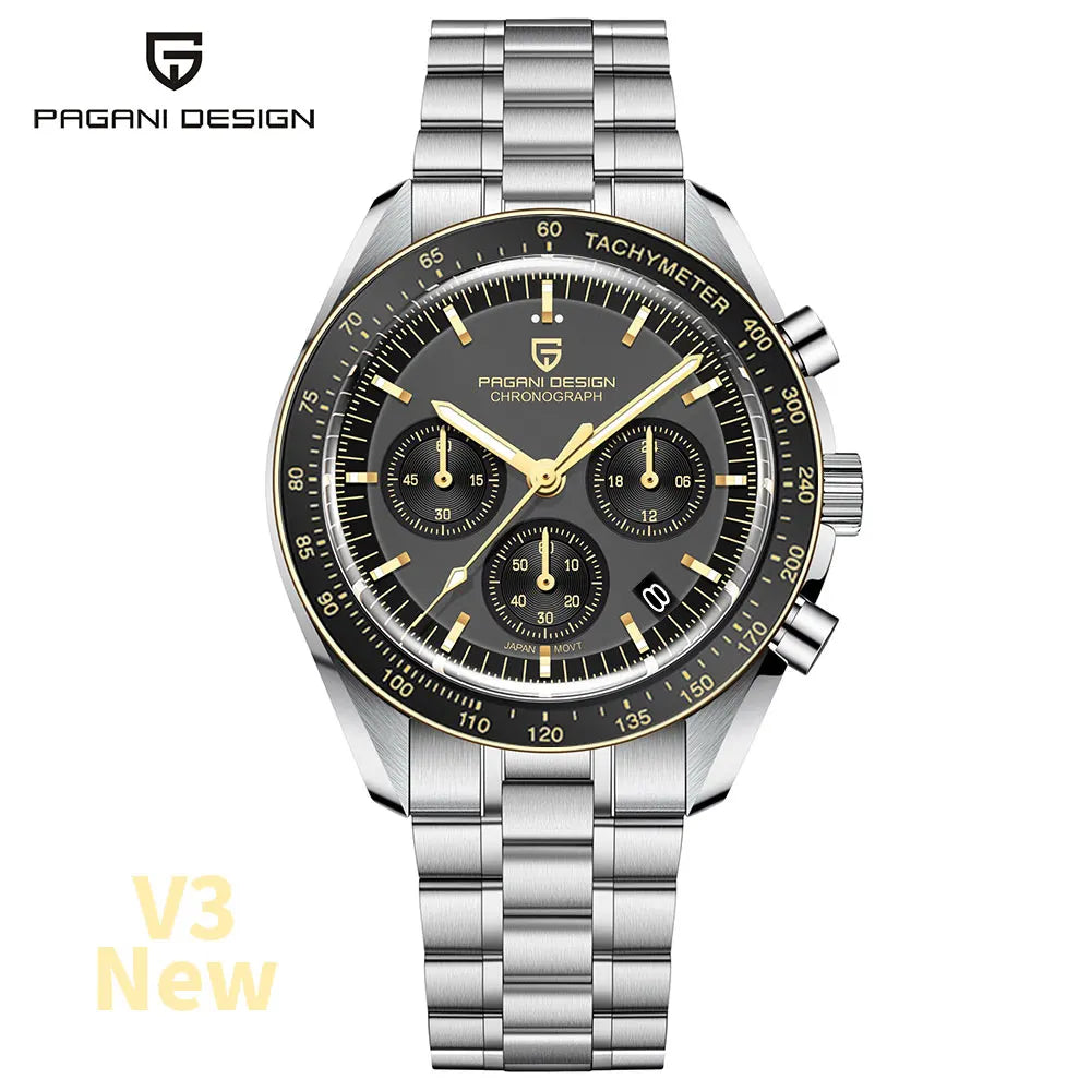 PAGANI DESIGN 2025 New AK Project Men's Watches Luxury Quartz Wrist Watch For Men AR Sapphire Speed Chronograph Automatic Date