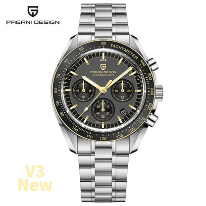 PAGANI DESIGN 2025 New AK Project Men's Watches Luxury Quartz Wrist Watch For Men AR Sapphire Speed Chronograph Automatic Date