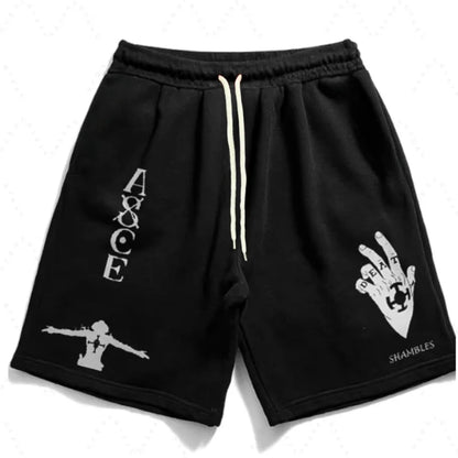 ONE PIECE Animation Luffy Sauron Peripheral Printed Shorts American Summer Men's Daily Loose Sports Breathable Shorts