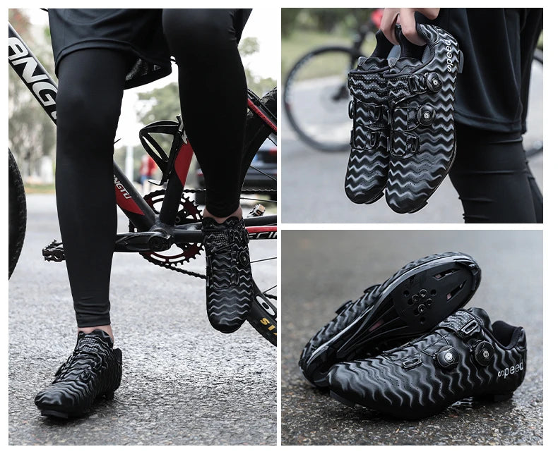 New Cycling Shoes Men's Self-Locking Racing Road Cycling Sports Shoes Lockless Training Shoes Women's SPD Cleats Cycling Shoes