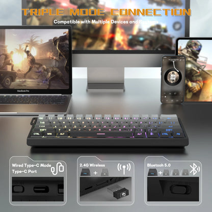 ATTACK SHARK x MAMBASNAKE X60 HE 8K Rapid Trigger Keyboard Magnetic Switch, Tri-Mode Connection, 0.01mm Rapid Trigger Accuracy