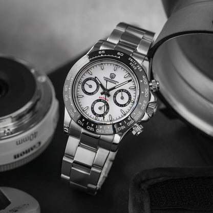 Watchdives WD16500 V2 Men Watch VK63 Quartz Movement Chronograph Wristwatch Stainless Steel Sapphire Crystal Luminous Watches