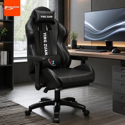AOLIVIYA Ergonomic Gaming Chair with Footrest, Reclining Computer Chair, 3D Adjustable Armrests, Lumbar Support Seat for Home Office