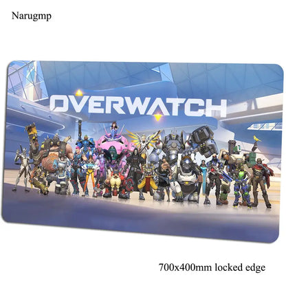 Overwatch-Mauspad 700x400x3mm, Gaming-Mauspad im Anime-Stil, personalisierte Schreibtischunterlage fürs Büro, Notebook-Desk-Mat, Geschenk für Jungen, Padmouse für PC-Gamer