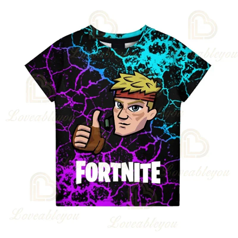 Fortnite Victory Royale Ninja Fashion 3D -T-paidat, kesäiset lyhythihaiset lastenvaatteet, sarjakuvapainatus, vauvanvaatteet, lasten T-paita