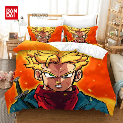 Japanese Anime Dragon Ball Duvet Cover Goku Bedding Sets For Boys Kids Teens Quilt Cover Pillowcases Children Christmas Gift