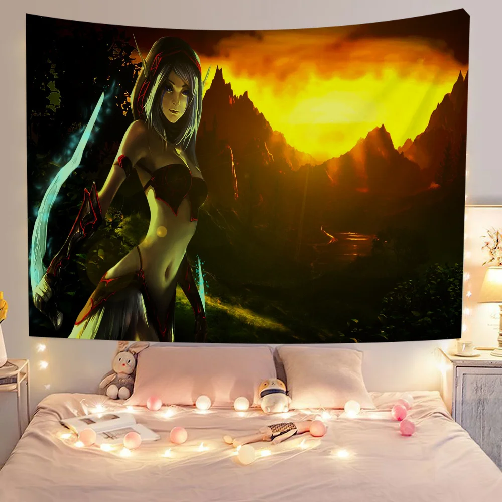 Game World of Warcraft Colorful Flag Wall Hanging Bohemian Wall Banner Mandala Indoor Art Decor