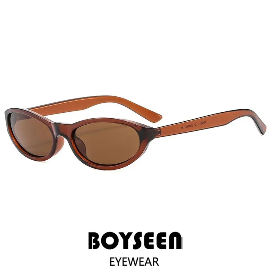 BOYSEEN Men's Hip Hop Style Sunglasses Narrow Frame Orange Eyewear UV400 Travel Beach Sunglasses U400