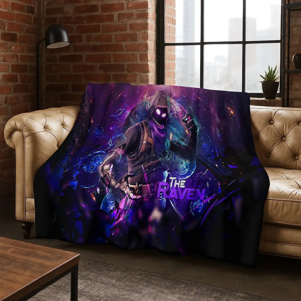 3D F-Fortnite Game Cartoon Flannel Blanket Soft Warm Throw Blanket for Bed Bedroom Room Living Room Travel Camping Kids Gift