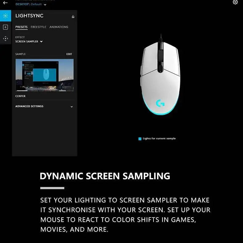 Logitech G203 LIGHTSYNC-mus trådbunden 8000 DPI-sensor RGB Sync 6 knappar mekanisk spänning för kontor och gaming