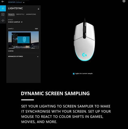 Logitech G203 LIGHTSYNC-mus trådbunden 8000 DPI-sensor RGB Sync 6 knappar mekanisk spänning för kontor och gaming