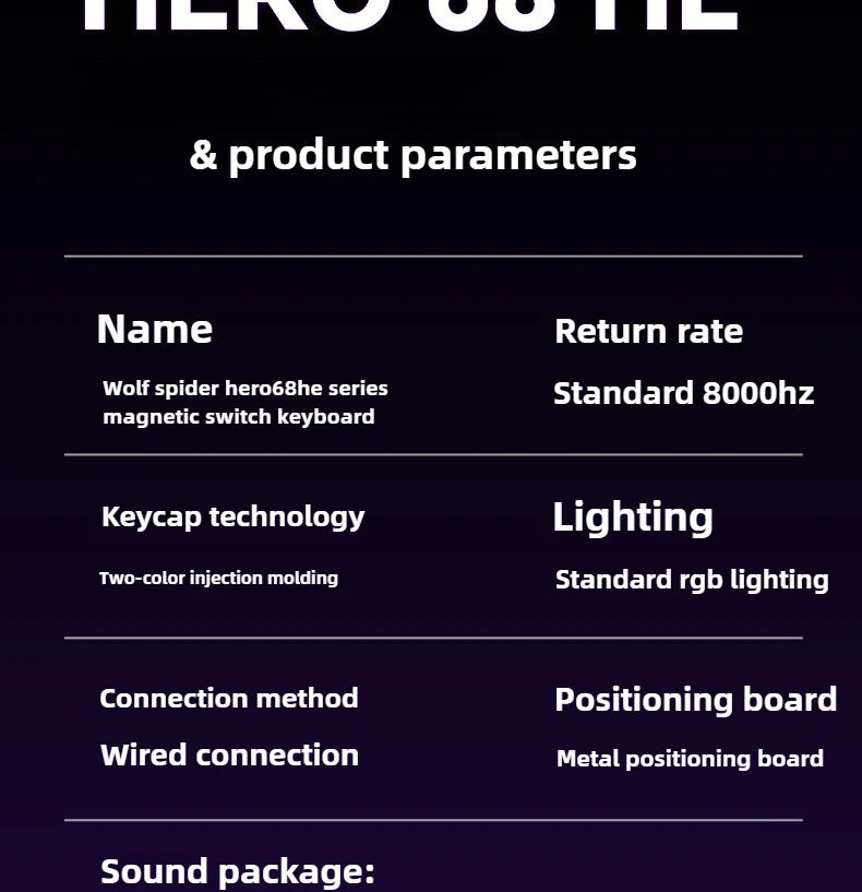 Magnetic Keyboard mechanical Aula Hero68he wired  RGB65% teclados gamer Hot-Swap pc 8000 Hz Polling Rate white clavier mecanique