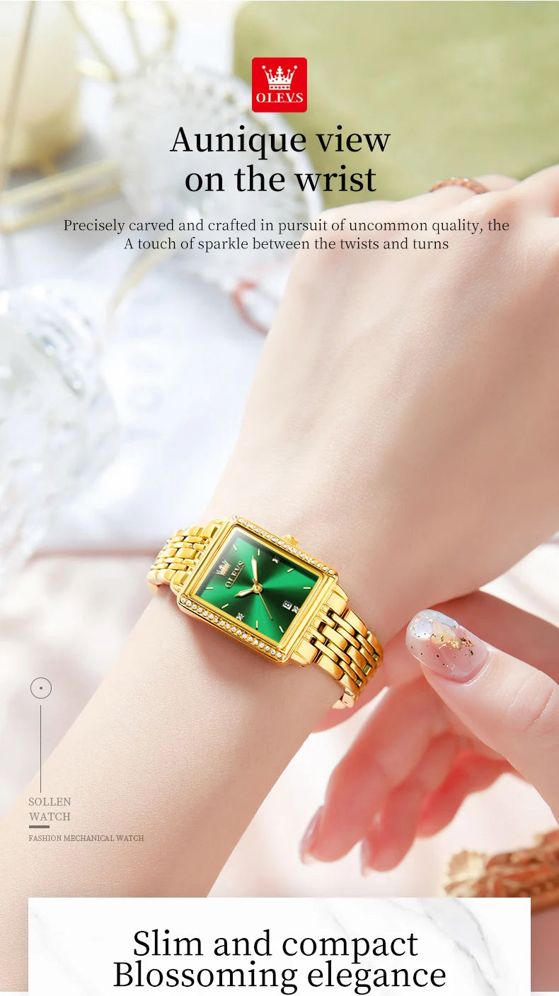 OLEVS 9995 Women's Watch Luxury Elegant Quartz Ladies Wristwatch Top Brand Waterproof Luminous Date Original Watch For Women