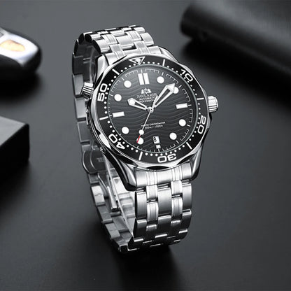 Luxury Automatic Watch for Men Stainless Steel Waterproof Calendar Mechanical Watches Fashion Casual Mens Watches Reloj Hombre