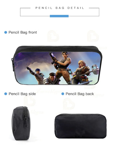 F-FORTNITE Battle Games Backpack for Children School Bag Boys Girls Primary Crossbody Pencil Case Kids Toddler Backpack