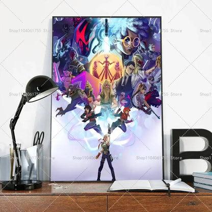 F-Fortnites-Game Popular Poster Self-adhesive Art Waterproof Paper Sticker Coffee House Bar Room Wall Decor