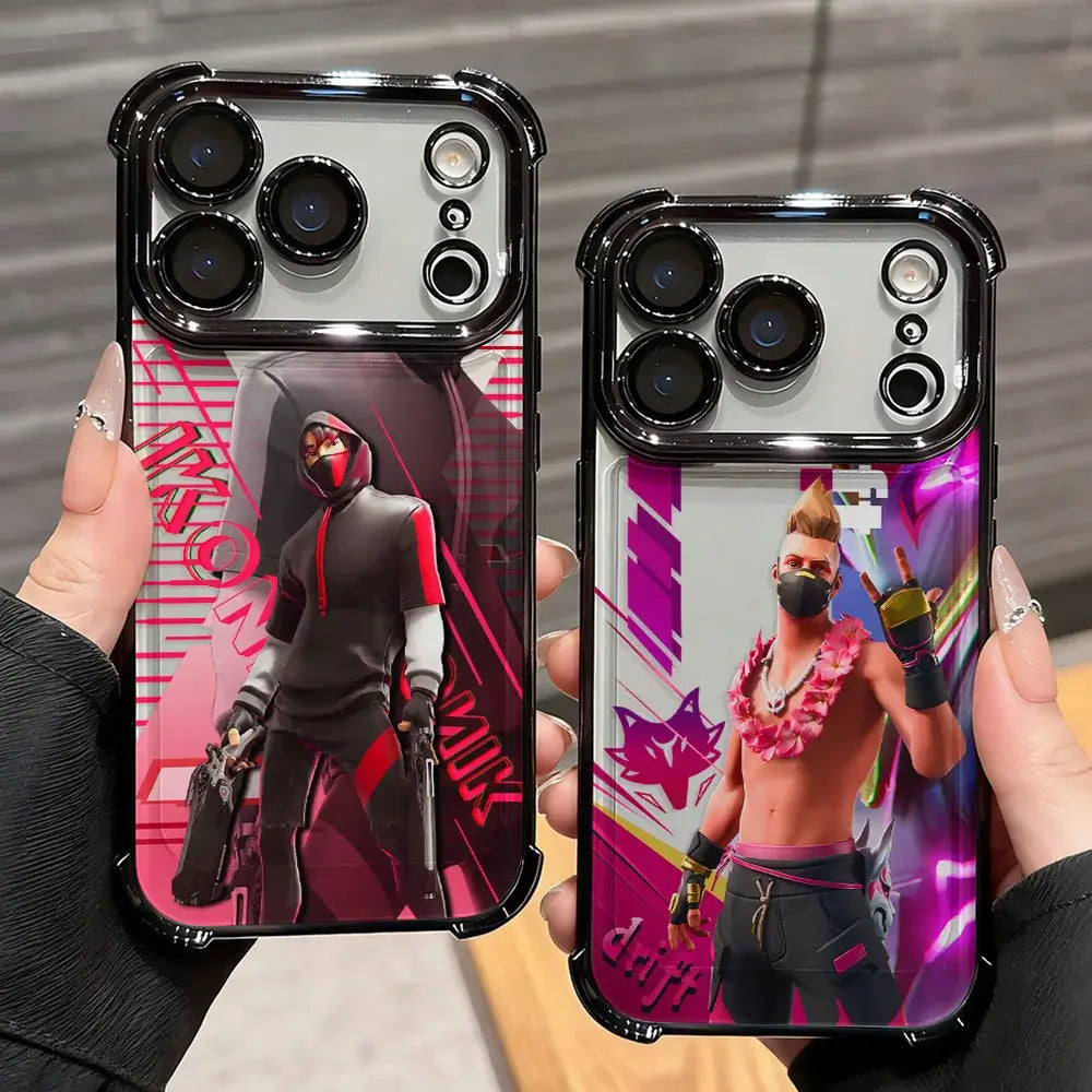 Cartoon Games F-Fortnite Plating Phone Case For Xiaomi 15T, 15, 14, 13, Poco M7, F7, F4, F5, X7, X6, X5 Pro Ultra 4G 5G Anti-Fall Airbag