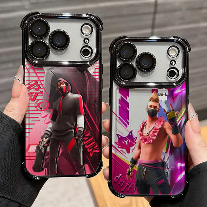 Cartoon Games F-Fortnite Plating Phone Case For Xiaomi 15T, 15, 14, 13, Poco M7, F7, F4, F5, X7, X6, X5 Pro Ultra 4G 5G Anti-Fall Airbag