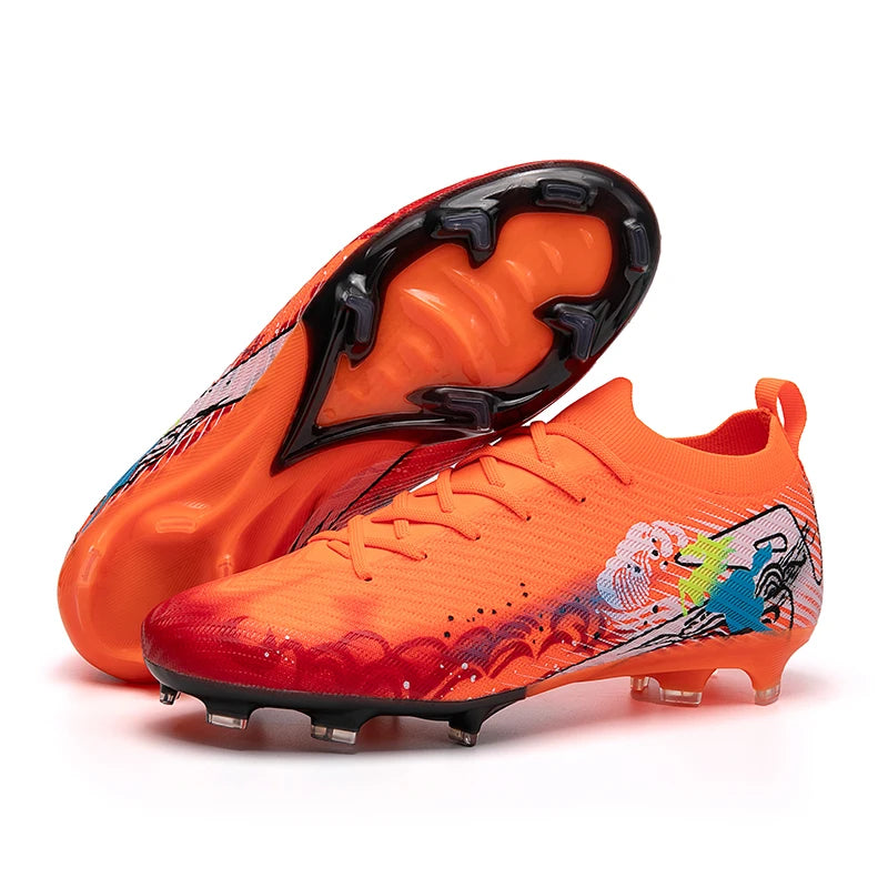 Nouvelles chaussures de football pour hommes, chaussures d'entraînement, chaussures de soccer, crampons longs FG, chaussures d'extérieur antidérapantes, chaussures de match ultralégères, livraison directe