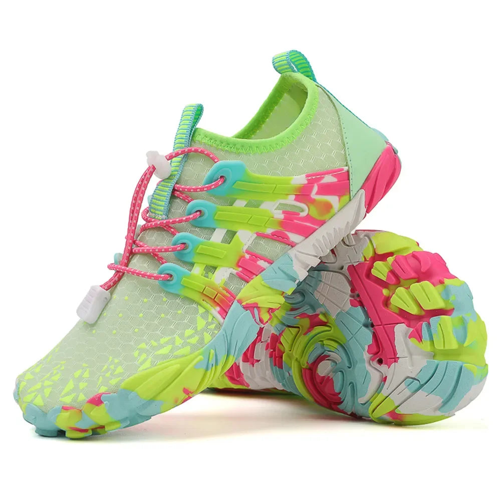 Men's and women's water shoes, upstream wading swimming barefoot five-finger aqua shoes, colorful beach seaside light unisex sneakers new