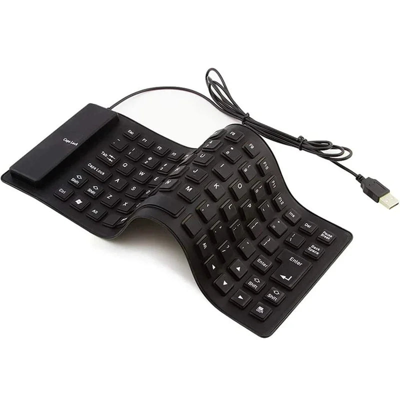 85 Keys Portable Mini USB Keyboard Flexible Waterproof Soft Silicone Gaming Keyboard Tablet Foldable Computer Keyboard Laptop
