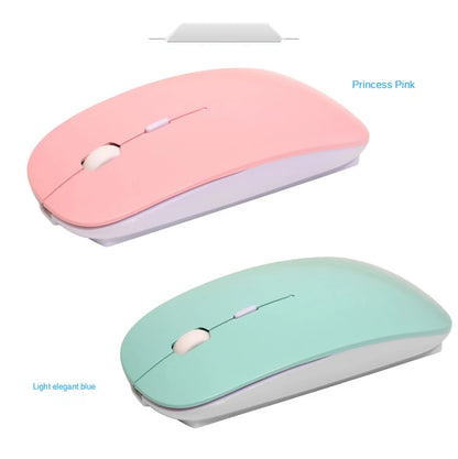 Rechargeable Type-C Wireless Mouse with USB Dual Receiver, Silent Ergonomic Wireless Mouse, Adjustable 1600 DPI Computer Mouse for Laptop & PC
