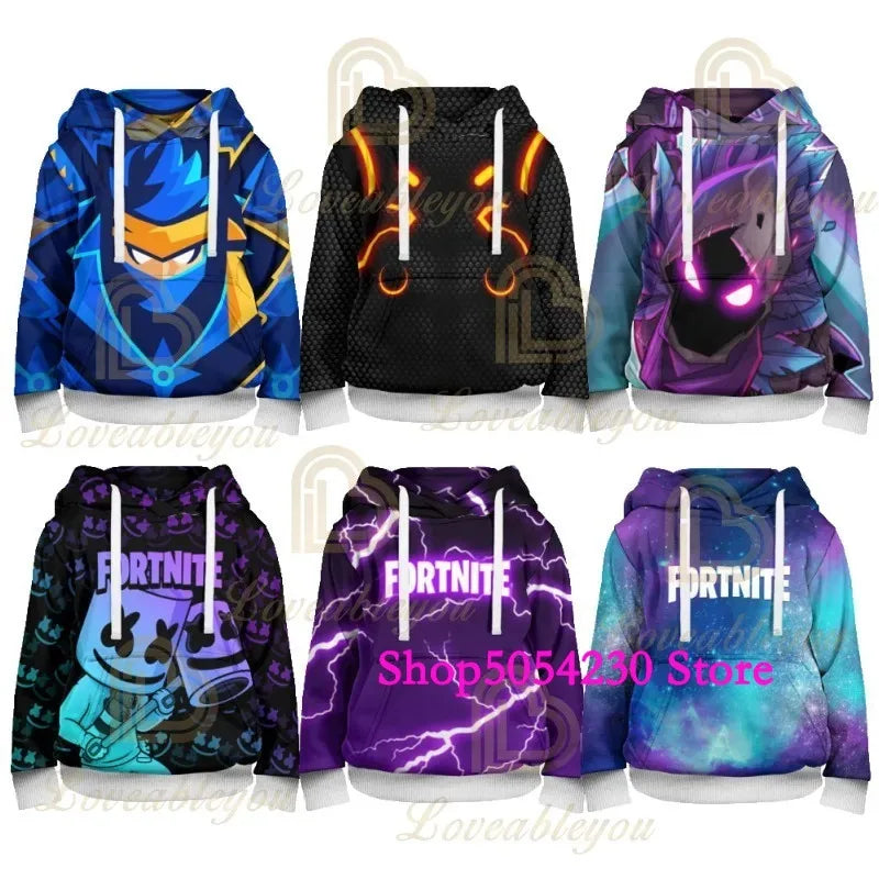 3D Printed Llama Fortnite Hoodie Battle Royale Cartoon Sweatshirts for Men And Women Game Hero Hooded Shirt for Teens
