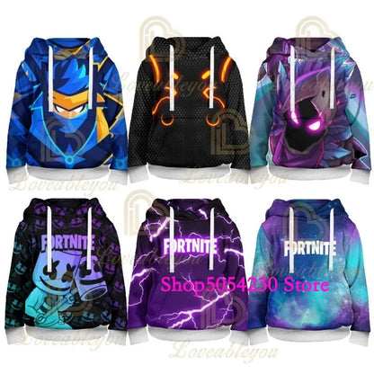3D Printed Llama Fortnite Hoodie Battle Royale Cartoon Sweatshirts for Men And Women Game Hero Hooded Shirt for Teens