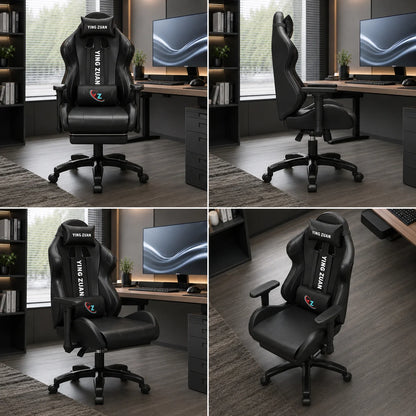 AOLIVIYA Ergonomic Gaming Chair with Footrest, Reclining Computer Chair, 3D Adjustable Armrests, Lumbar Support Seat for Home Office