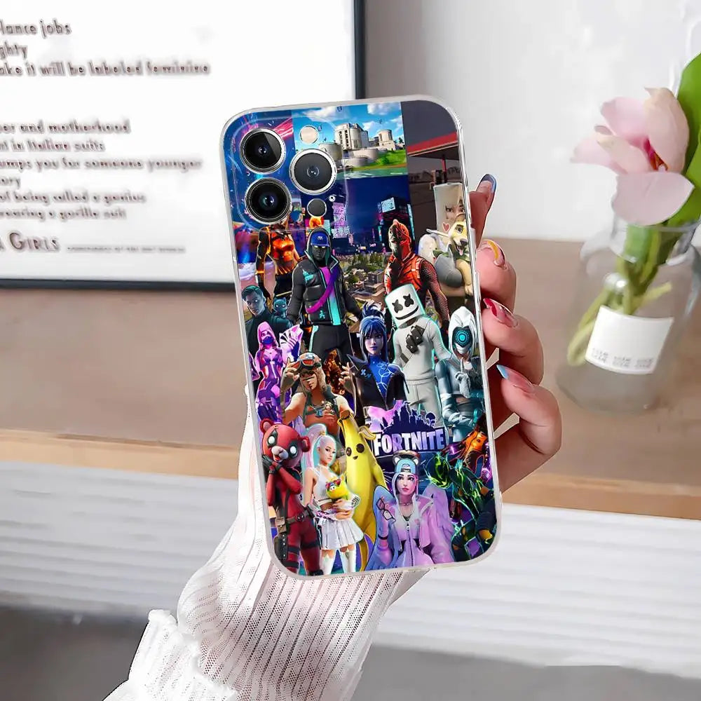 F-Fortnites-Cools telefoncover til IPhone 17 16 15 14 13 12 11 Pro Max Plus, blødt cover, personligt DIY