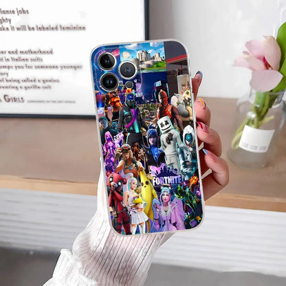 F-Fortnites-Cools telefoncover til IPhone 17 16 15 14 13 12 11 Pro Max Plus, blødt cover, personligt DIY