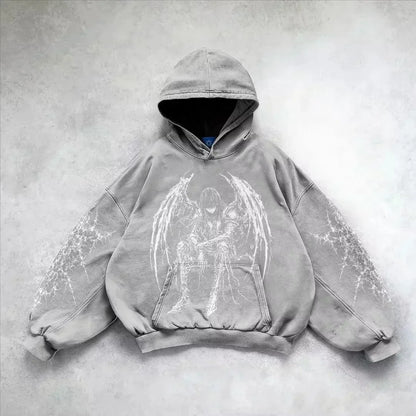 American Y2K New Hip Hop Trend Retro Hoodie Women Street Casual Loose Joker Vintage Sweatshirt Unisex Fleece Padded Warm Hoodie
