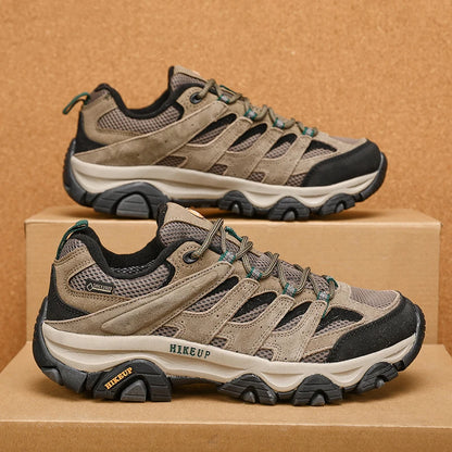 HIKEUP Hiking Shoes for Men, Designer Climbing Trekking Sneakers, Leather Outdoor Sports Work Shoes, Running Shoes